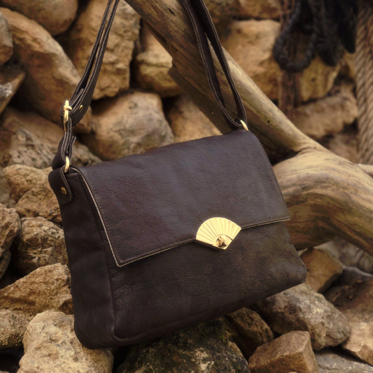 The Small Leather Flap Bag (Coffee Brown)