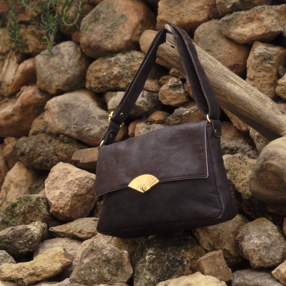 The Small Leather Flap Bag (Coffee Brown)