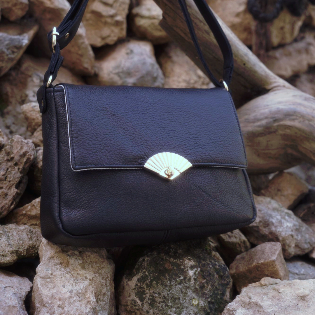 The Small Leather Flap Bag (Black)