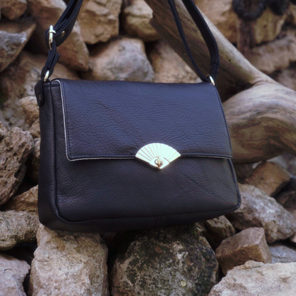 The Small Leather Flap Bag (Black)