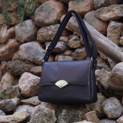 The Small Leather Flap Bag (Black)