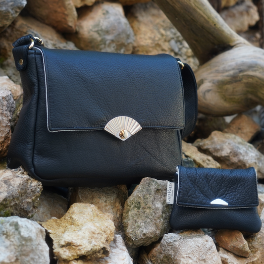 The Small Leather Flap Bag (Black)