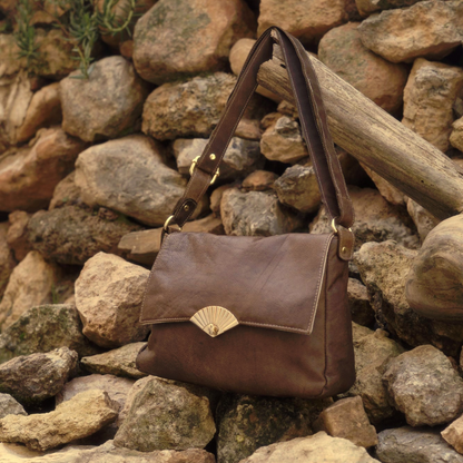 The Small Leather Flap Bag (Tobacco)